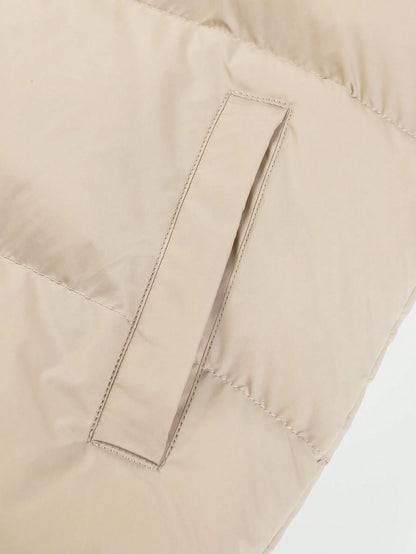 Manfinity Homme Men'S Long Sleeve Loose Drawstring Hooded Zip-Up Padded Coat (No Sweater Included) Plain Going Out Casual Quilted Outdoor Windbreaker Winter Outerwear, Fall