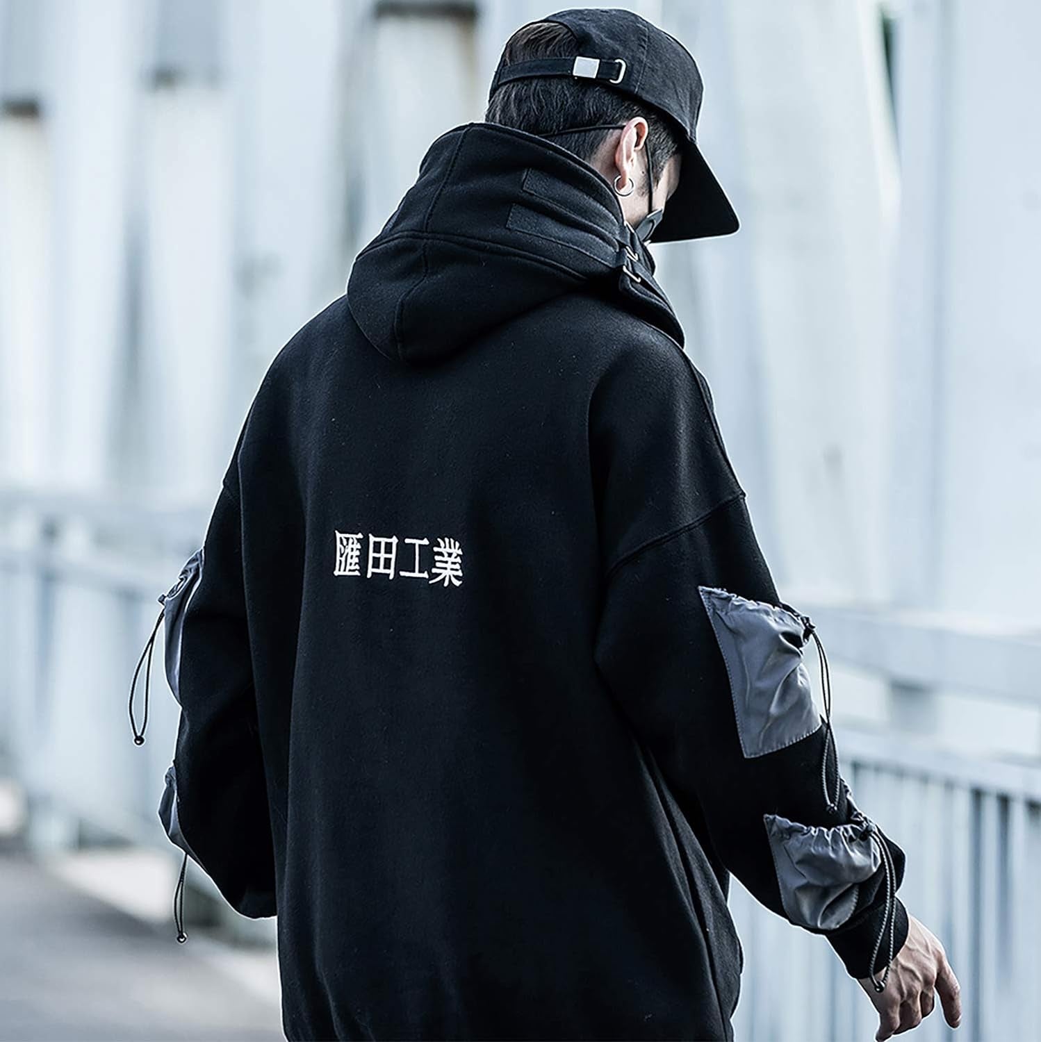 Japanese Streetwear Men'S Techwear Hoodie