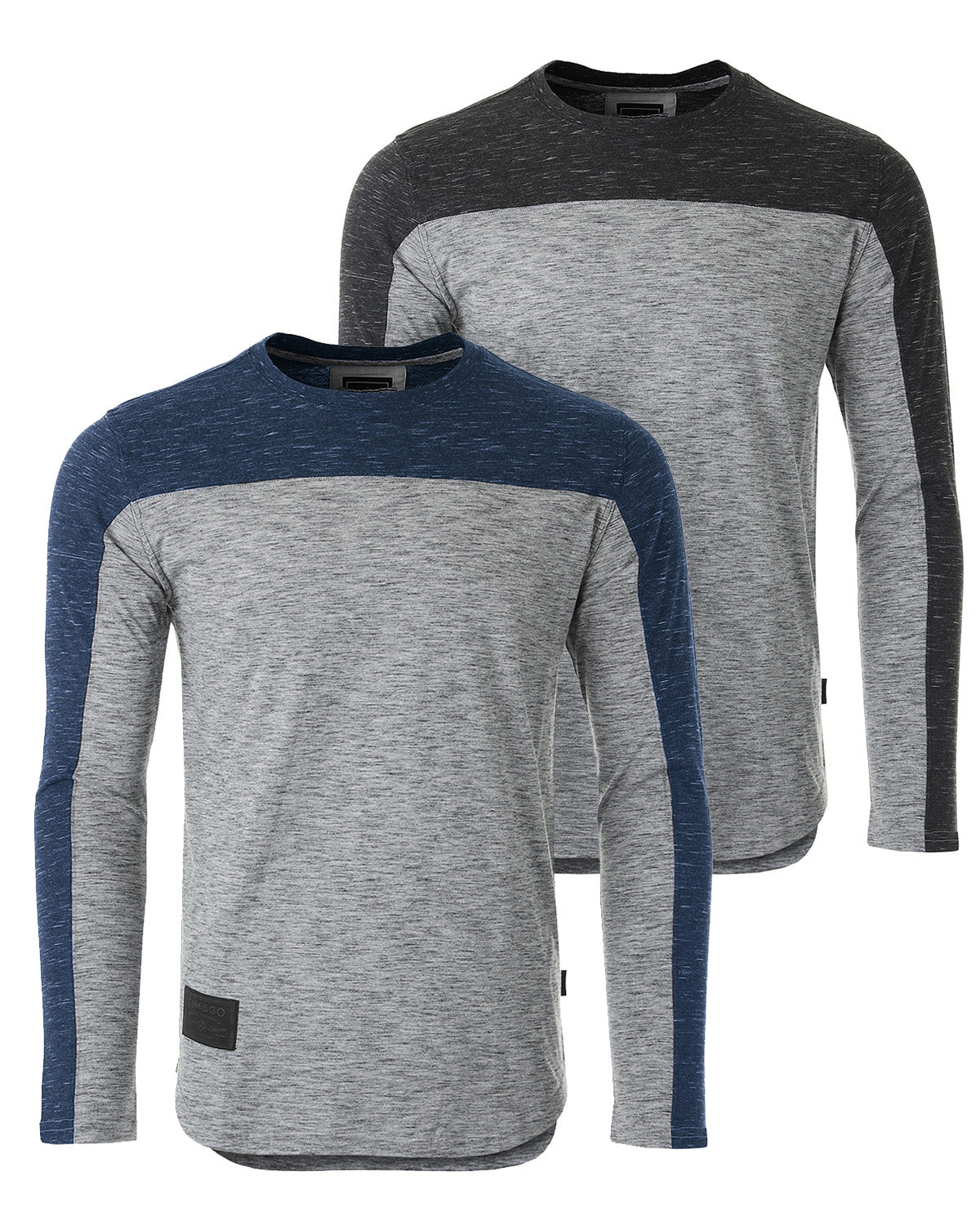 Athletic Color Block Long Sleeve Curved Hemline Casual Shirt