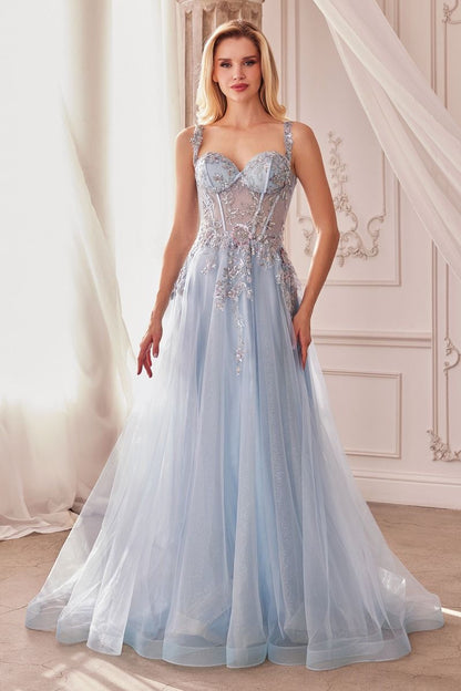 Embellished A-Line Tulle Ball Gown
