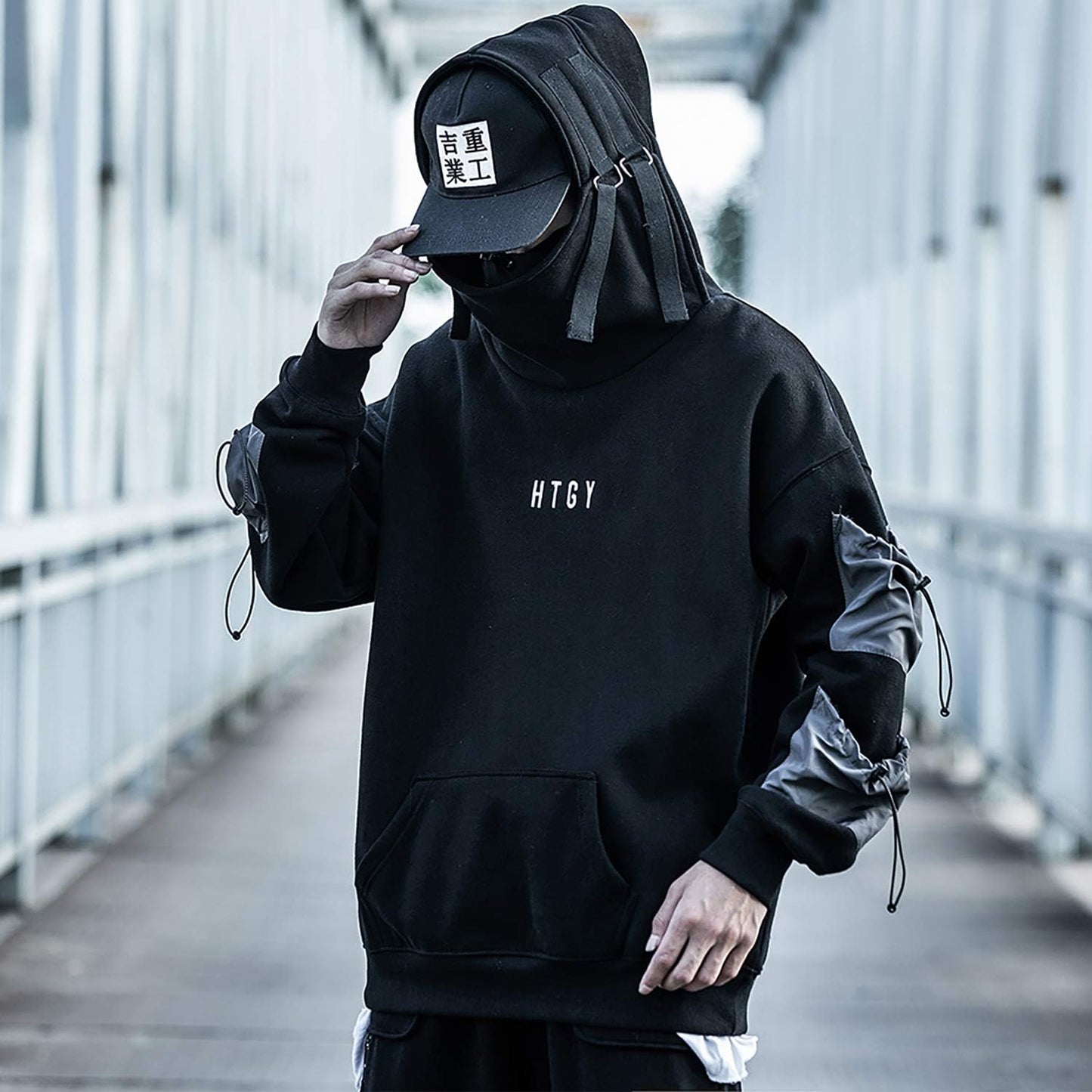 Japanese Streetwear Men'S Techwear Hoodie