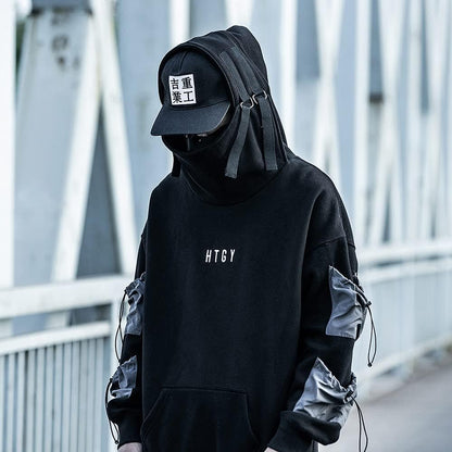 Japanese Streetwear Men'S Techwear Hoodie
