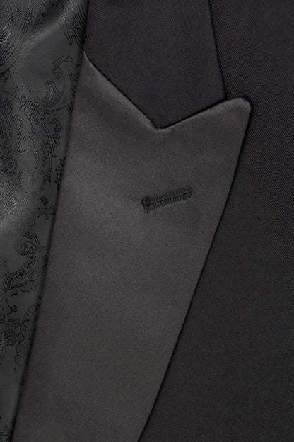 "Milan" Black Tuxedo Jacket Peak (Separates)
